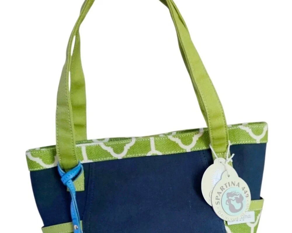 Spartina 449 NWT Club Tote Canvas Linen And Leather